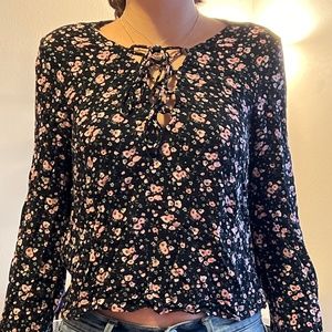 Floral peasant style shirt